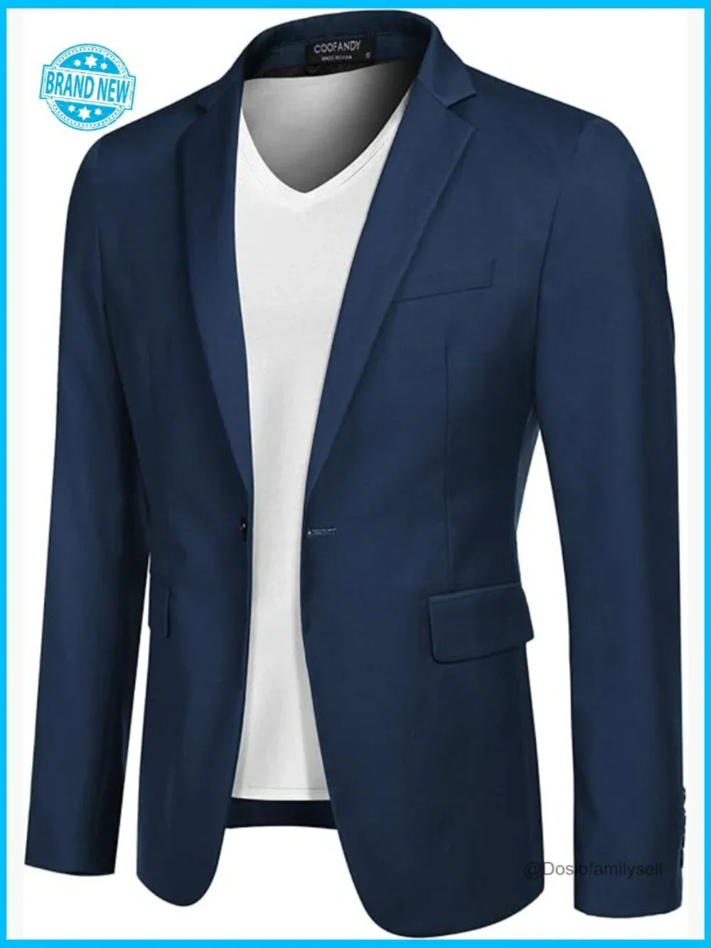 Slim Fit Sport Coat Classic Blazer Business Casual Polyester Blend